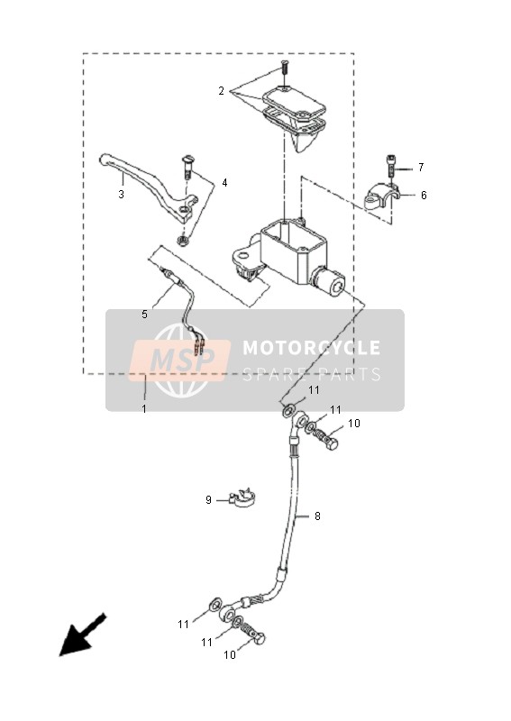 Yamaha CW50L BWS 2006 Front Master Cylinder for a 2006 Yamaha CW50L BWS